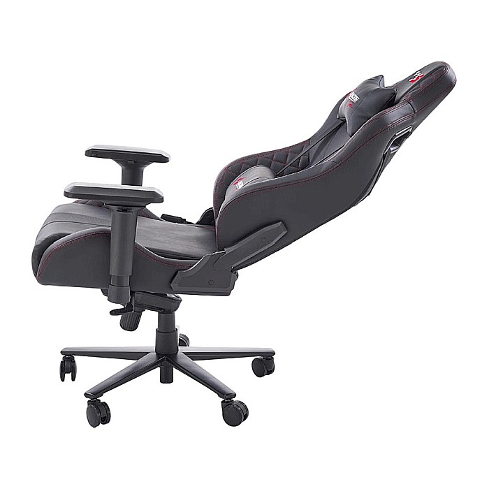 Scaun directorial pentru gaming HM Chavez, piele ecologica, cadru metalic, cotiere reglabile, multiblock, perne lombare,100 kg, negru [4]