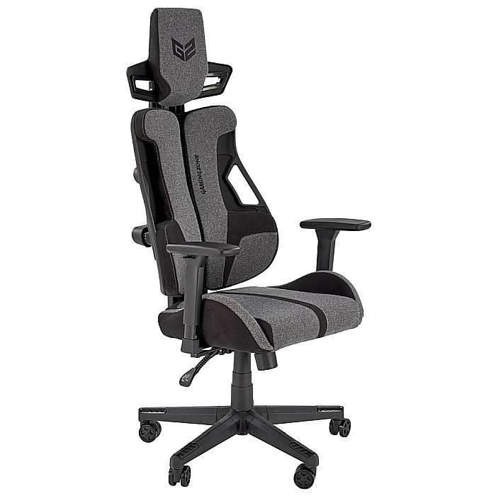 Scaun directorial pentru gaming HM Nitro 2, stofa, cotiere reglabile, multiblock, ergonomic,120 kg, gri/negru [1]