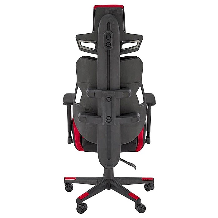 Scaun directorial pentru gaming HM Nitro 2, stofa, cotiere reglabile, multiblock, ergonomic,120 kg, negru/rosu [4]