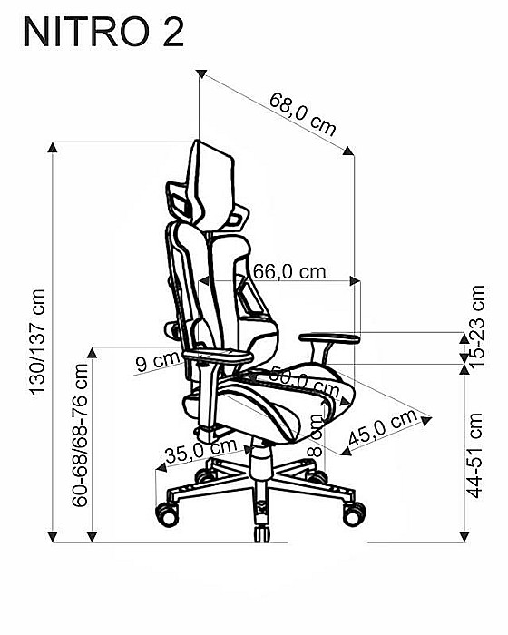 Scaun directorial pentru gaming HM Nitro 2, stofa, cotiere reglabile, multiblock, ergonomic,120 kg, gri/negru [11]