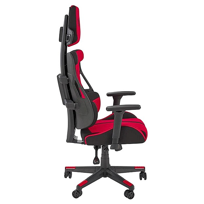Scaun directorial pentru gaming HM Nitro 2, stofa, cotiere reglabile, multiblock, ergonomic,120 kg, negru/rosu [6]