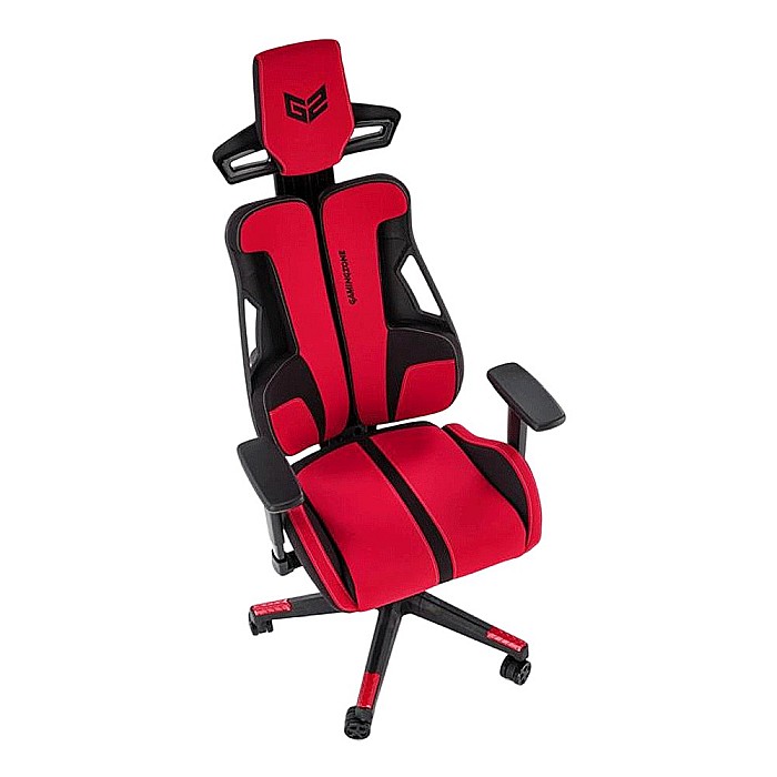 Scaun directorial pentru gaming HM Nitro 2, stofa, cotiere reglabile, multiblock, ergonomic,120 kg, negru/rosu [2]