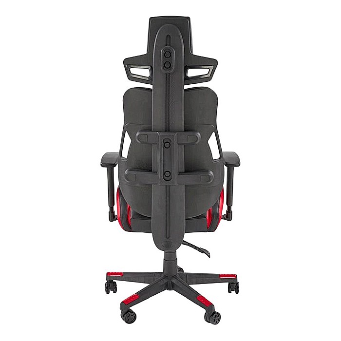 Scaun directorial pentru gaming HM Nitro, piele ecologica/stofa, cotiere reglabile, multiblock, ergonomic,120 kg, negru/rosu [6]