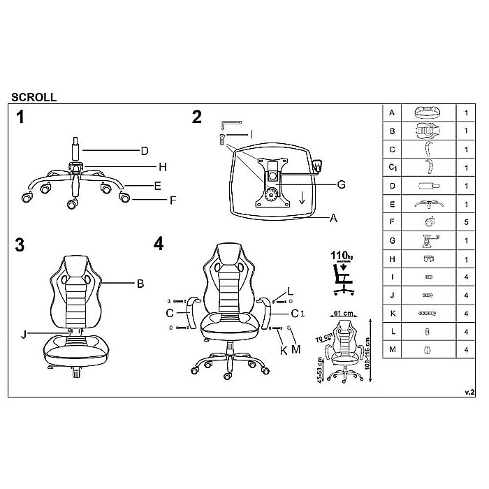 Scaun directorial pentru gaming HM Scroll, tapiterie piele ecologica, cadru cromat, mecanism de balans, 110 kg, negru/rosu/gri [7]