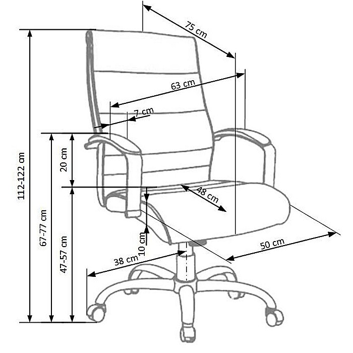 Scaun directorial piele HM Teksas negru [3]