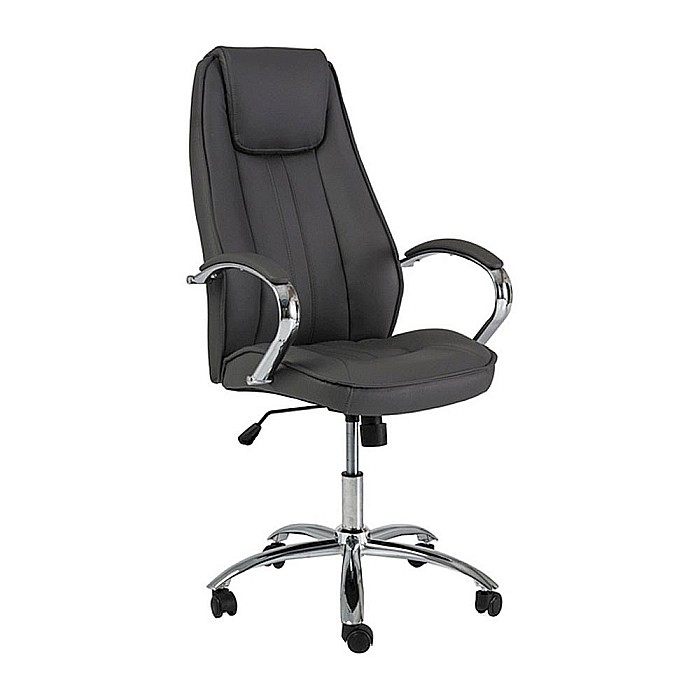 Scaun directorial SL Q036, Piele ecologica, Cadru Metalic, Inaltime ajustabila, 100 kg, Gri [4]