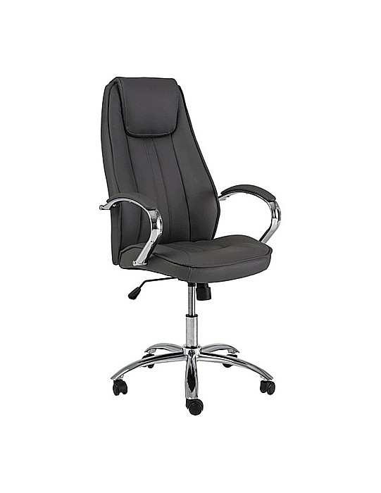 Scaun directorial SL Q036, Piele ecologica, Cadru Metalic, Inaltime ajustabila, 100 kg, Gri [1]