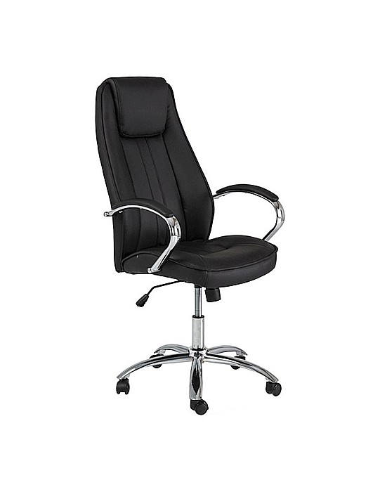 Scaun directorial SL Q036, Piele ecologica, Cadru Metalic, Inaltime ajustabila, 100 kg, Negru [1]