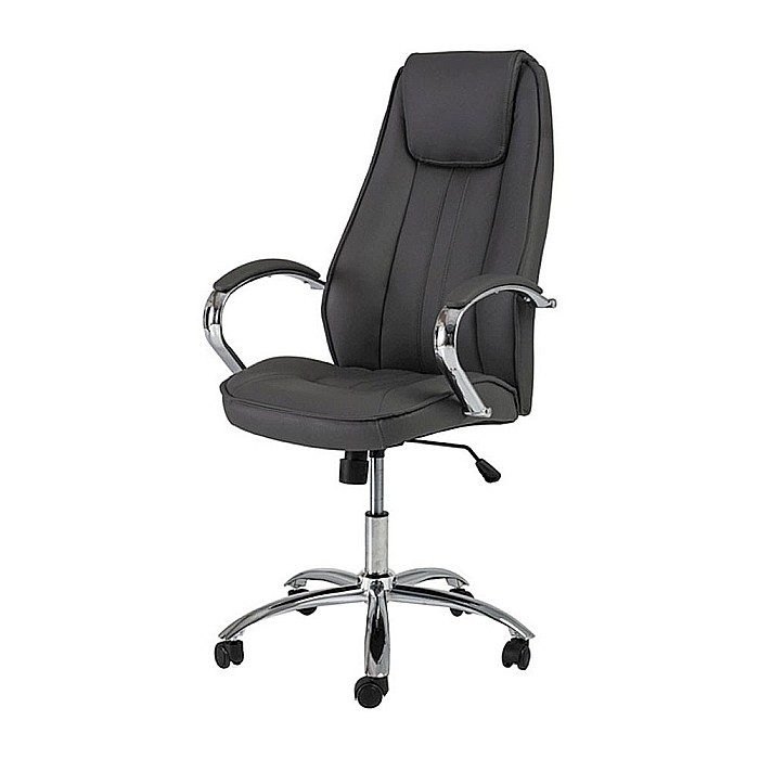 Scaun directorial SL Q036, Piele ecologica, Cadru Metalic, Inaltime ajustabila, 100 kg, Gri [2]