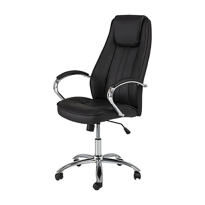 Scaun directorial SL Q036, Piele ecologica, Cadru Metalic, Inaltime ajustabila, 100 kg, Negru [2]