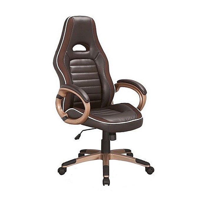 Scaun directorial SL Q150, Piele ecologica, Tetiera integrata, Inaltime ajustabila, 100 Kg, Maro [3]