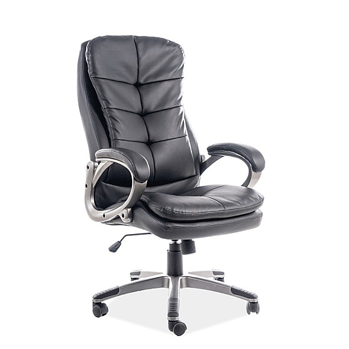 Scaun directorial SL Q270, cadru polipropilena, piele ecologica, inaltime ajustabila, mecanism balansare, 100 Kg, negru [1]