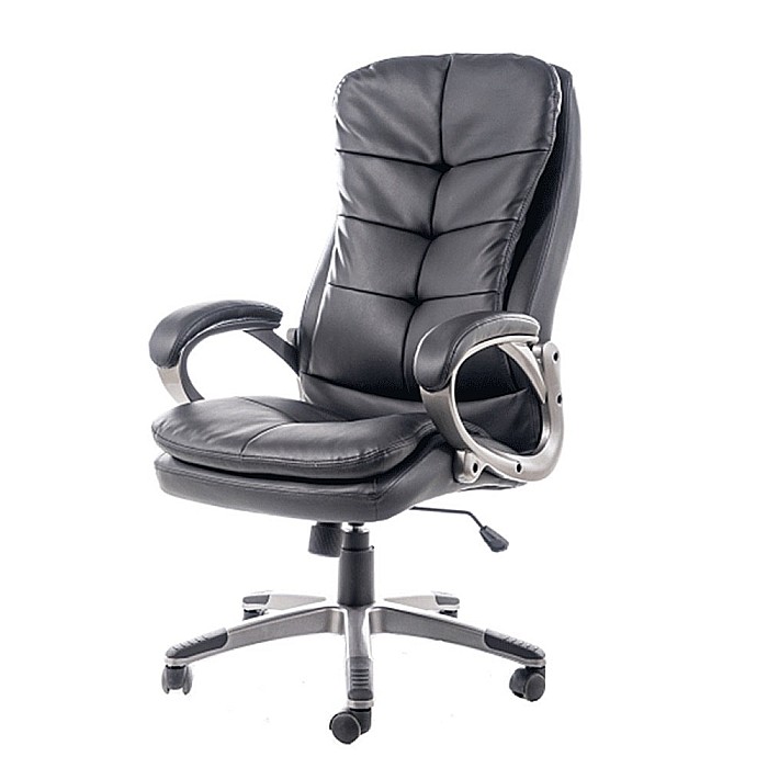 Scaun directorial SL Q270, cadru polipropilena, piele ecologica, inaltime ajustabila, mecanism balansare, 100 Kg, negru [4]