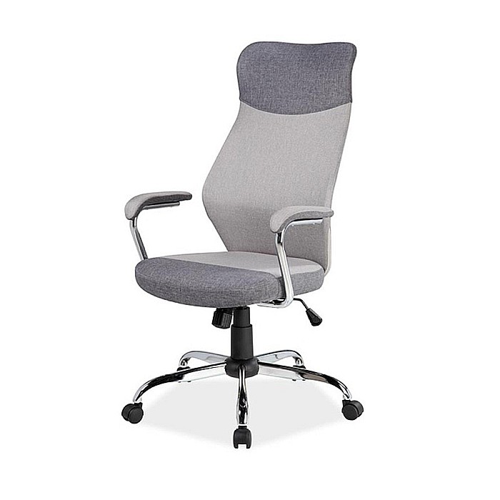 Scaun directorial SL Q319, suport lombar, tapiterie stofa, mecanism balans, cadru cromat, 100 kg, gri [2]