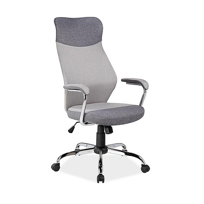 Scaun directorial SL Q319, suport lombar, tapiterie stofa, mecanism balans, cadru cromat, 100 kg, gri [1]