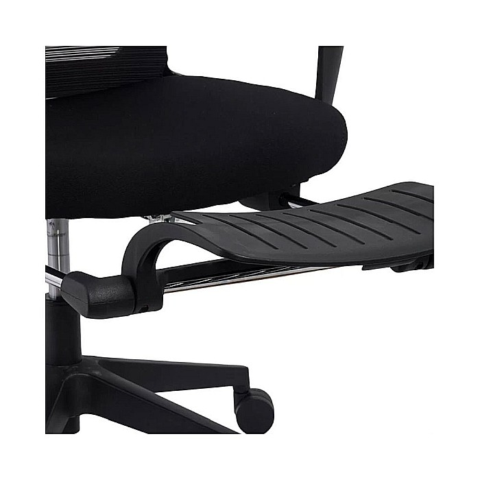 Scaun ergonomic cu suport picioare AB097, mesh, suport lombar, spatar rabatabil, 120 kg, negru [10]