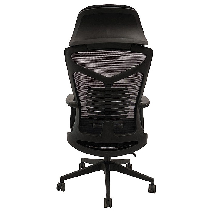 Scaun ergonomic cu suport picioare AB097, mesh, suport lombar, spatar rabatabil, 120 kg, negru [9]