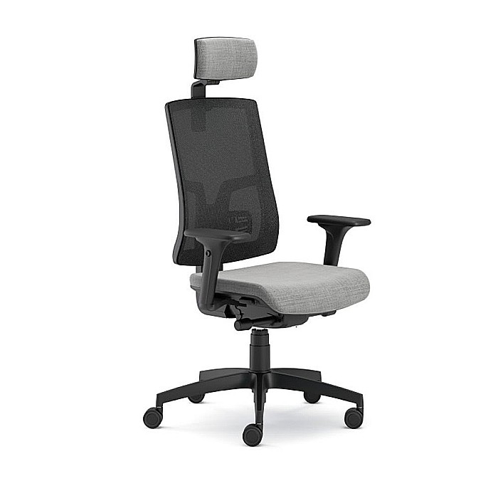Scaun ergonomic cu tetiera Pure Negru Mesh PDH [1]