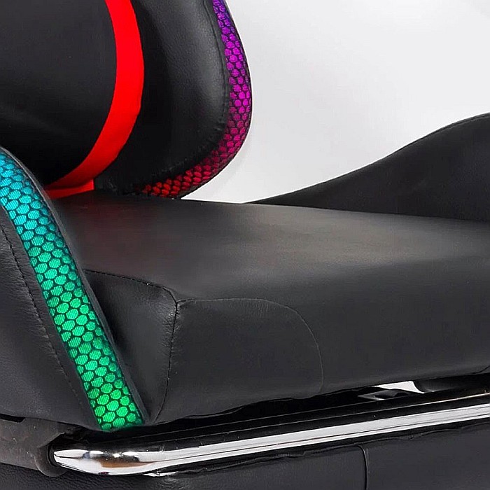 Scaun gaming cu iluminare LED RGB OFF 303, perne detasabile, suport picioare retractabil, polipropilena, 110 kg [3]
