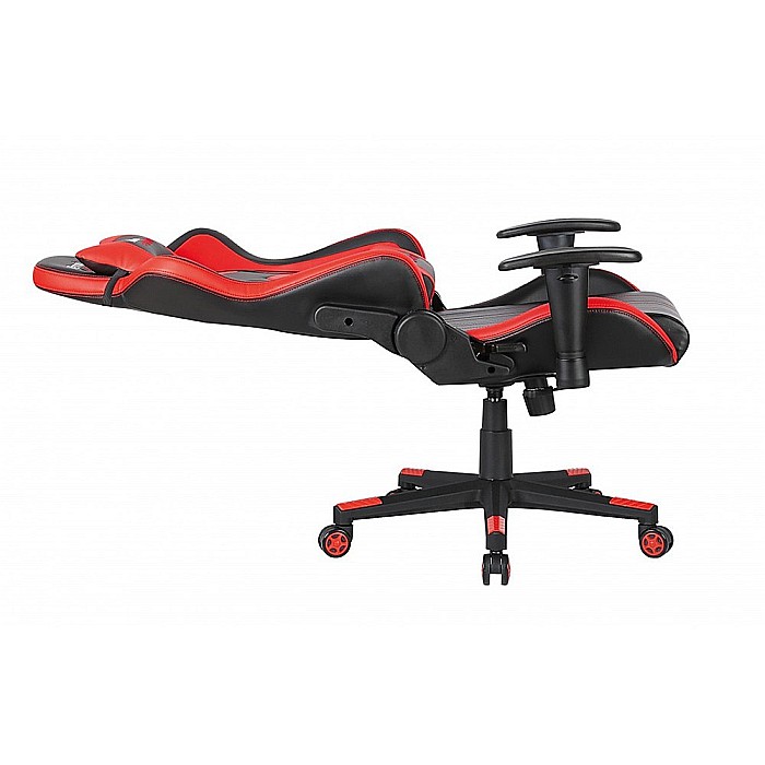 Scaun gaming GN90 Indianapolis, suport lombar, perna tetiera, cotiere reglabile, rotativ, mecanism multiblock, 150 kg, negru/rosu [4]