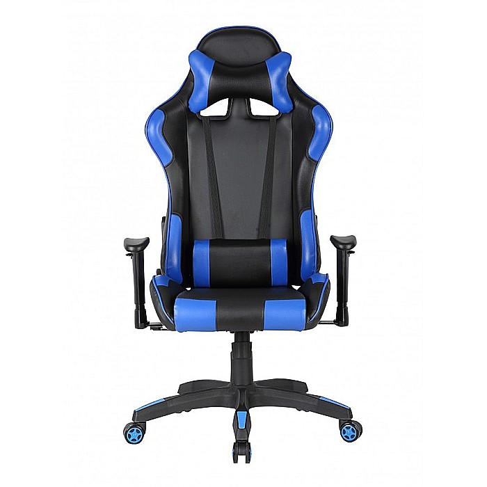 Scaun gaming GN90 Silverstone, suport lombar, perna tetiera, cotiere reglabile, rotativ, mecanism multiblock, 150 kg, negru/albastru [2]