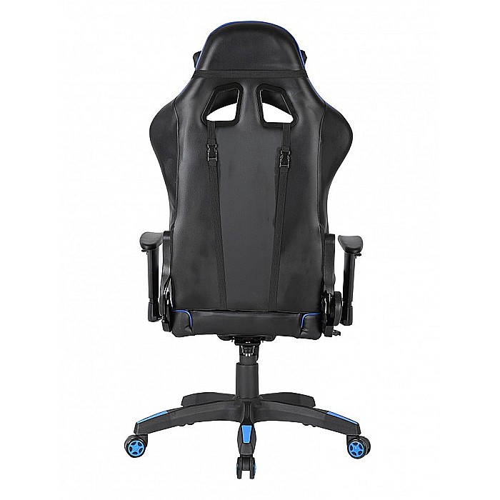 Scaun gaming GN90 Silverstone, suport lombar, perna tetiera, cotiere reglabile, rotativ, mecanism multiblock, 150 kg, negru/albastru [6]