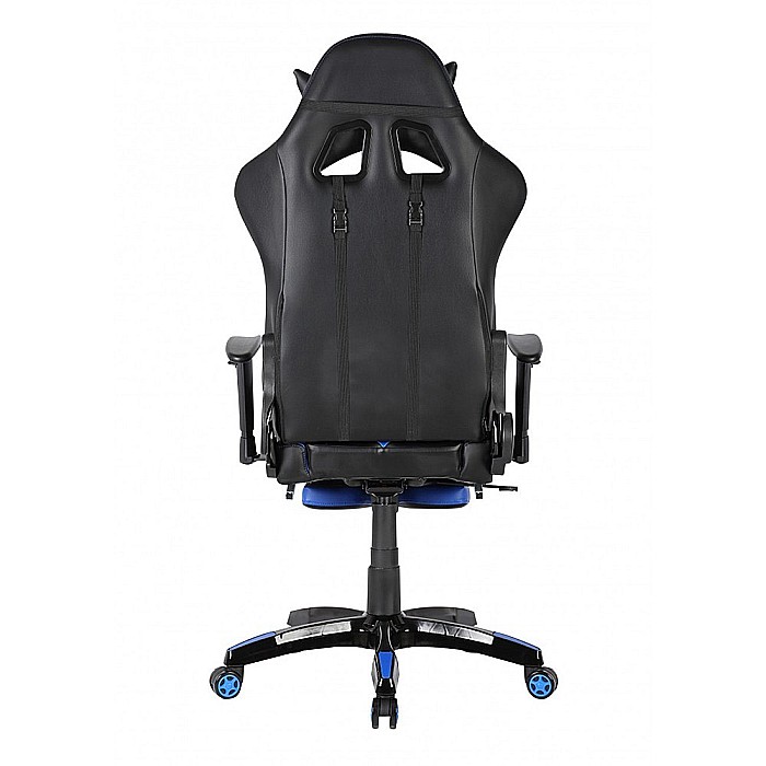 Scaun gaming GN90 Suzuka, suport lombar, perna tetiera, cotiere reglabile, rotativ, mecanism multiblock, 150 kg, negru/albastru [7]