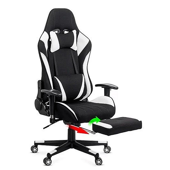 Scaun gaming OFF 296, spatar reglabil, stofa, robust, cadru polipropilena, mecanism de balans, perne reglabile, 100 kg [3]