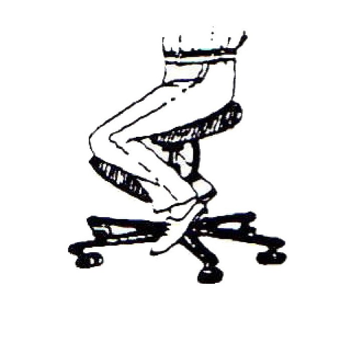 Scaun kneeling chair OFF 094, stofa, ajustabil inaltime, postura corecta, 100 kg, negru [4]