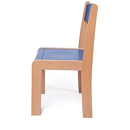 Scaun lemn gradinita Bambi, H35, albastru [2]