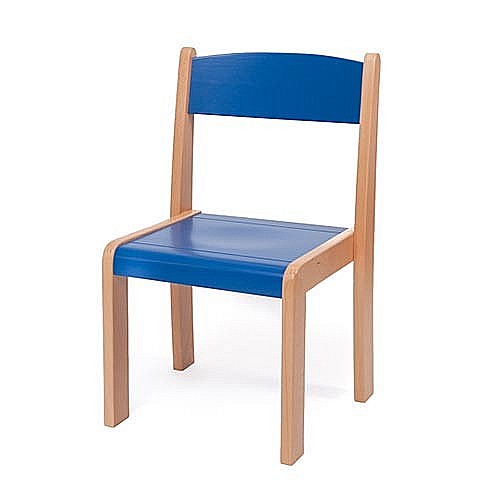 Scaun lemn gradinita Bambi, H35, albastru [1]