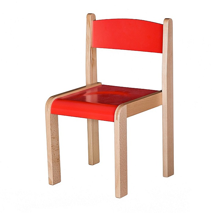 Scaun lemn gradinita Bambi, H35, rosu [1]