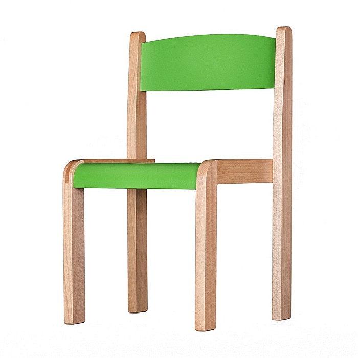 Scaun lemn gradinita Bambi, H35, verde [1]