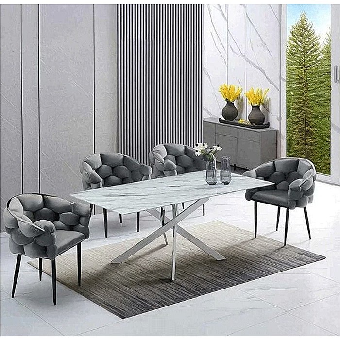 Scaun living BUC 256, ergonomic, catifea, structura metalica, perne groase, 120 kg [5]