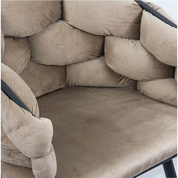 Scaun living BUC 256, ergonomic, catifea, structura metalica, perne groase, 120 kg [6]