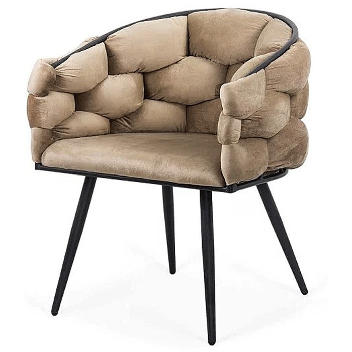 Scaun living BUC 256, ergonomic, catifea, structura metalica, perne groase, 120 kg [2]