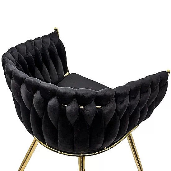 Scaun living BUC 261, catifea, structura metalica aurie, perne groase, 120 kg [4]