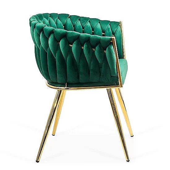 Scaun living BUC 261, catifea, structura metalica aurie, perne groase, 120 kg [1]