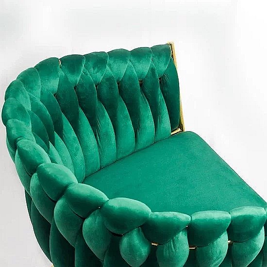 Scaun living BUC 261, catifea, structura metalica aurie, perne groase, 120 kg [4]