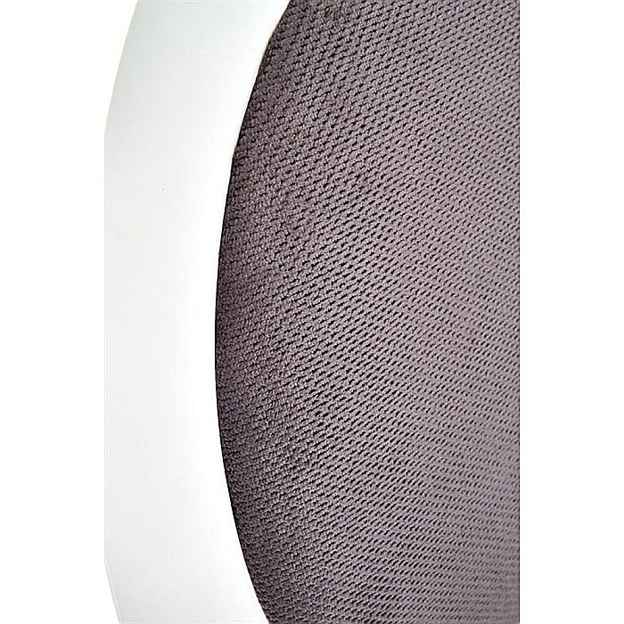 Scaun de living si bucatarie HM Barock, din lemn masiv, ergonomic, tapitat cu stofa, 100 Kg, 93x45x51 cm, Alb/Gri [3]