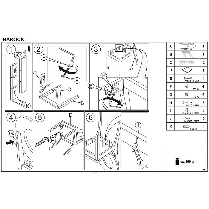 Scaun de living si bucatarie HM Barock, din lemn masiv, ergonomic, tapitat cu stofa, 100 Kg, 93x45x51 cm, Alb/Gri [8]
