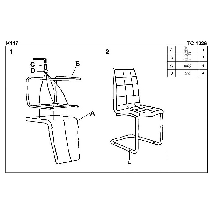 Scaun living HM K147 negru [2]
