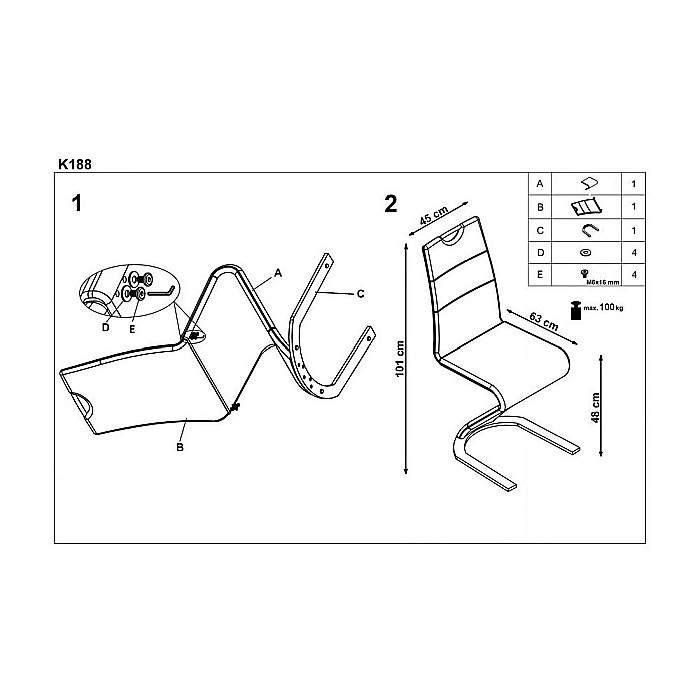 Scaun living HM K188 negru [2]