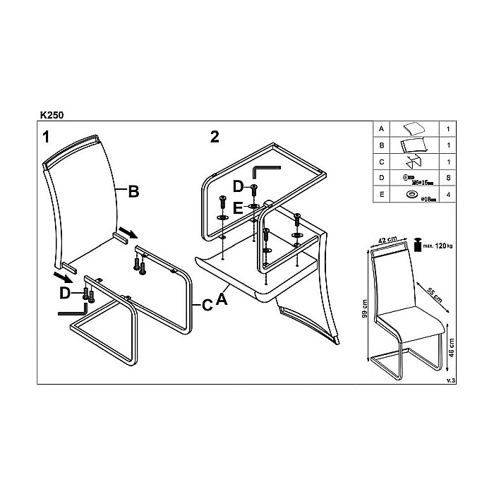 Scaun living HM K250 alb [4]