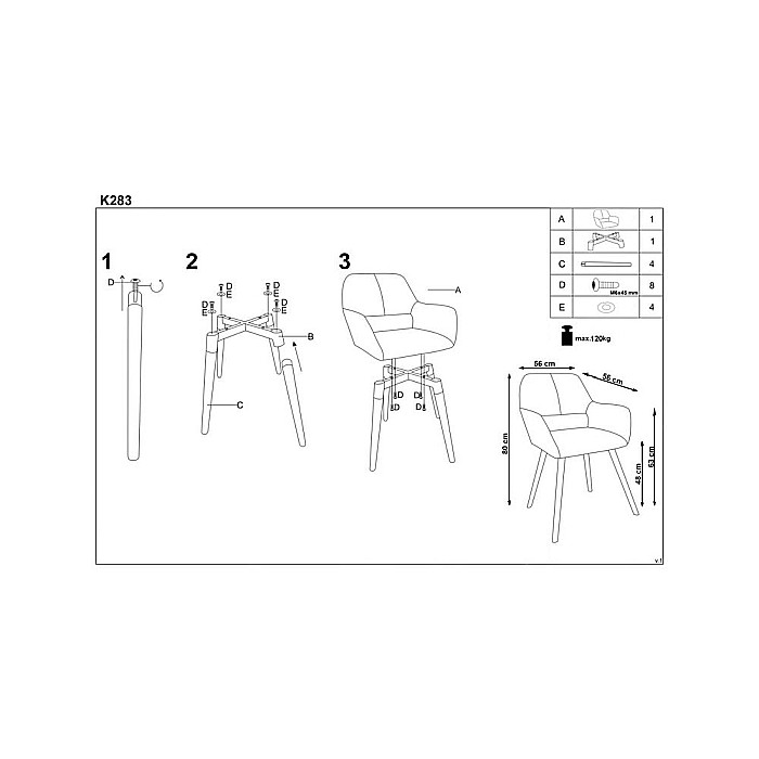 Scaun living HM K283 bej [4]
