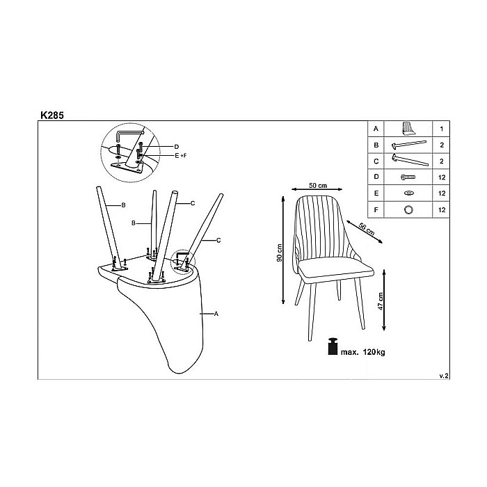 Scaun living HM K285 gri deschis [4]
