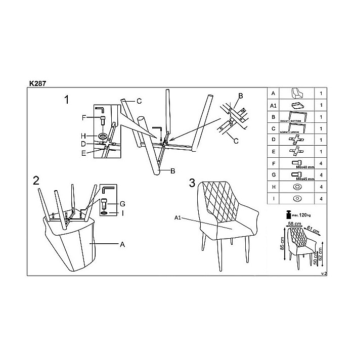 Scaun living HM K287 albastru [5]