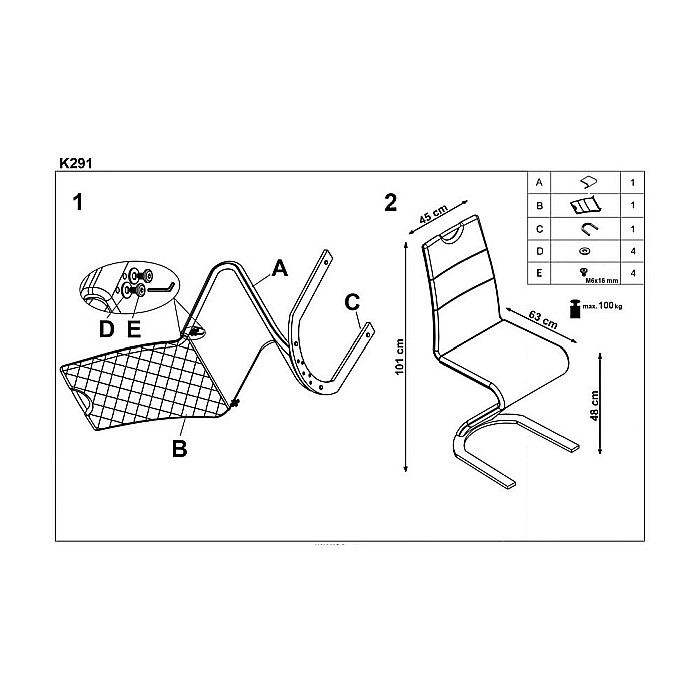 Scaun living HM K291 negru [4]