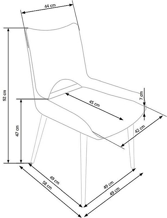Scaun living HM K369 gri inchis [7]