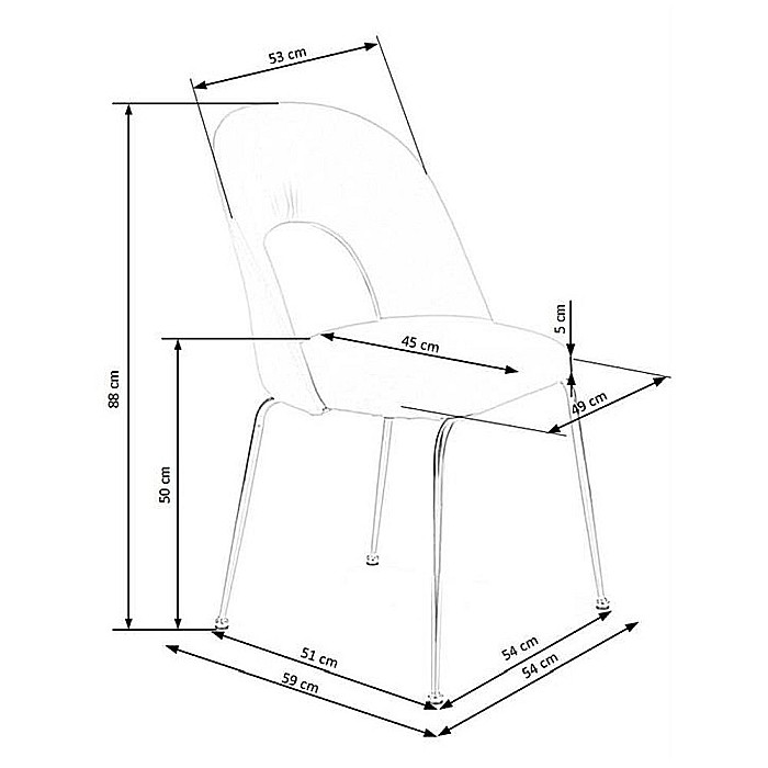 Scaun living HM K385 negru [3]